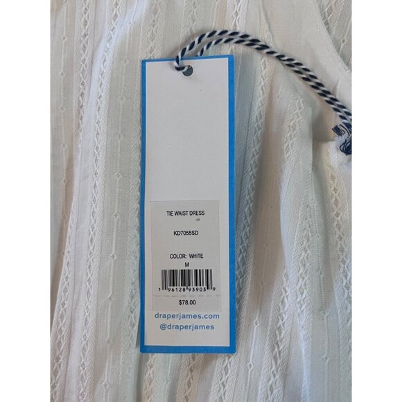Draper James RSVP White Tie Waist Dress Sleeveless V-Neck Medium Lined - Picture 3 of 14